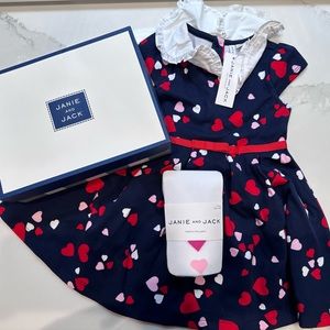 NWT! Janie and Jack Valentine’s Day Outfit with gift box.